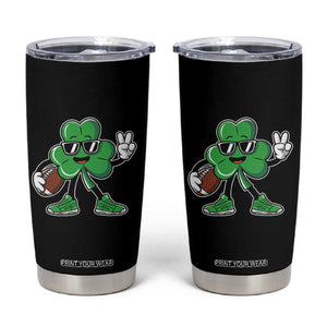 St Patrick's Day Lucky Shamrock Football Tumbler Cup Sport Lover Gift TS02 Black Print Your Wear