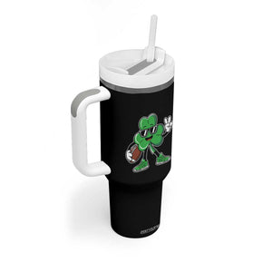 St Patrick's Day Lucky Shamrock Football Tumbler With Handle Sport Lover Gift TS02 Print Your Wear
