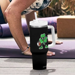 St Patrick's Day Lucky Shamrock Football Tumbler With Handle Sport Lover Gift TS02 Print Your Wear