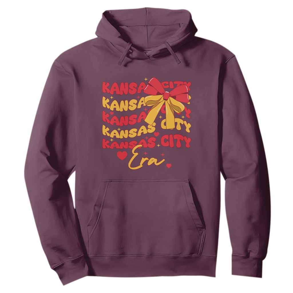 Groovy In My Kansas City Era Hoodie Retro Coquette Bow TS02 Maroon Print Your Wear