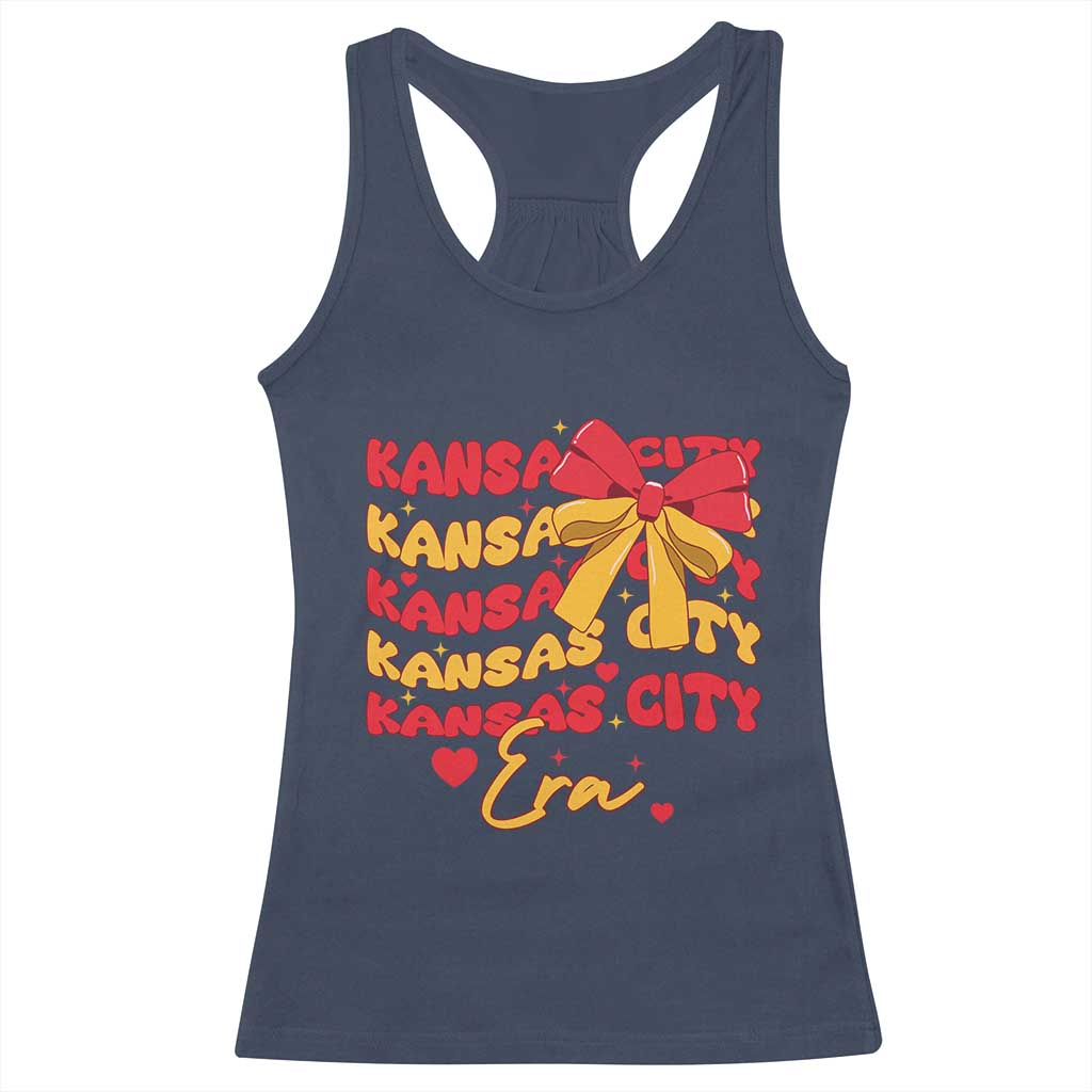 Groovy In My Kansas City Era Racerback Tank Top Retro Coquette Bow TS02 Navy Print Your Wear
