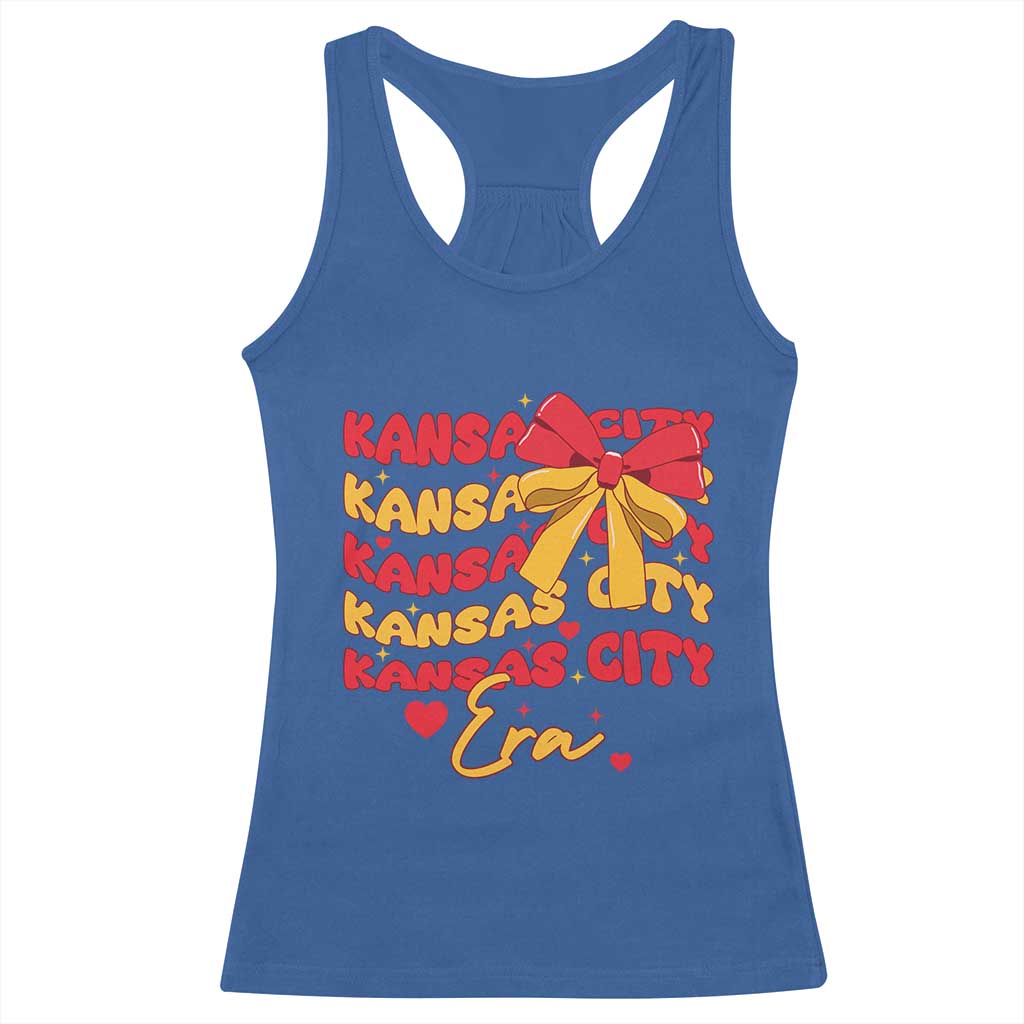 Groovy In My Kansas City Era Racerback Tank Top Retro Coquette Bow TS02 Royal Blue Print Your Wear