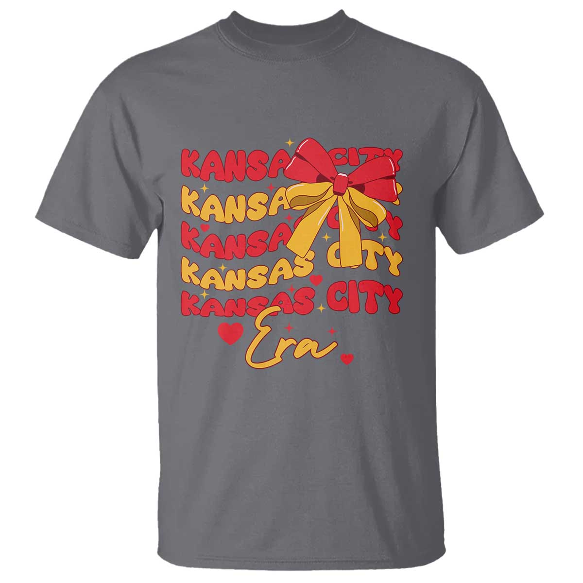 Groovy In My Kansas City Era T Shirt Retro Coquette Bow TS02 Charcoal Print Your Wear