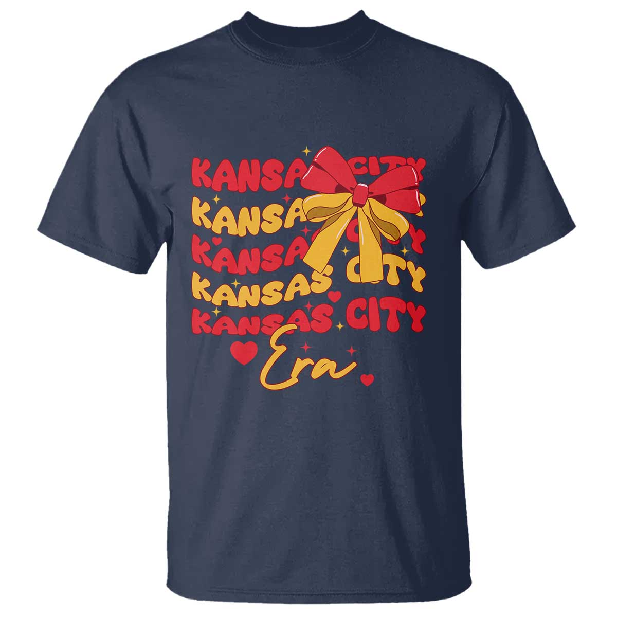 Groovy In My Kansas City Era T Shirt Retro Coquette Bow TS02 Navy Print Your Wear