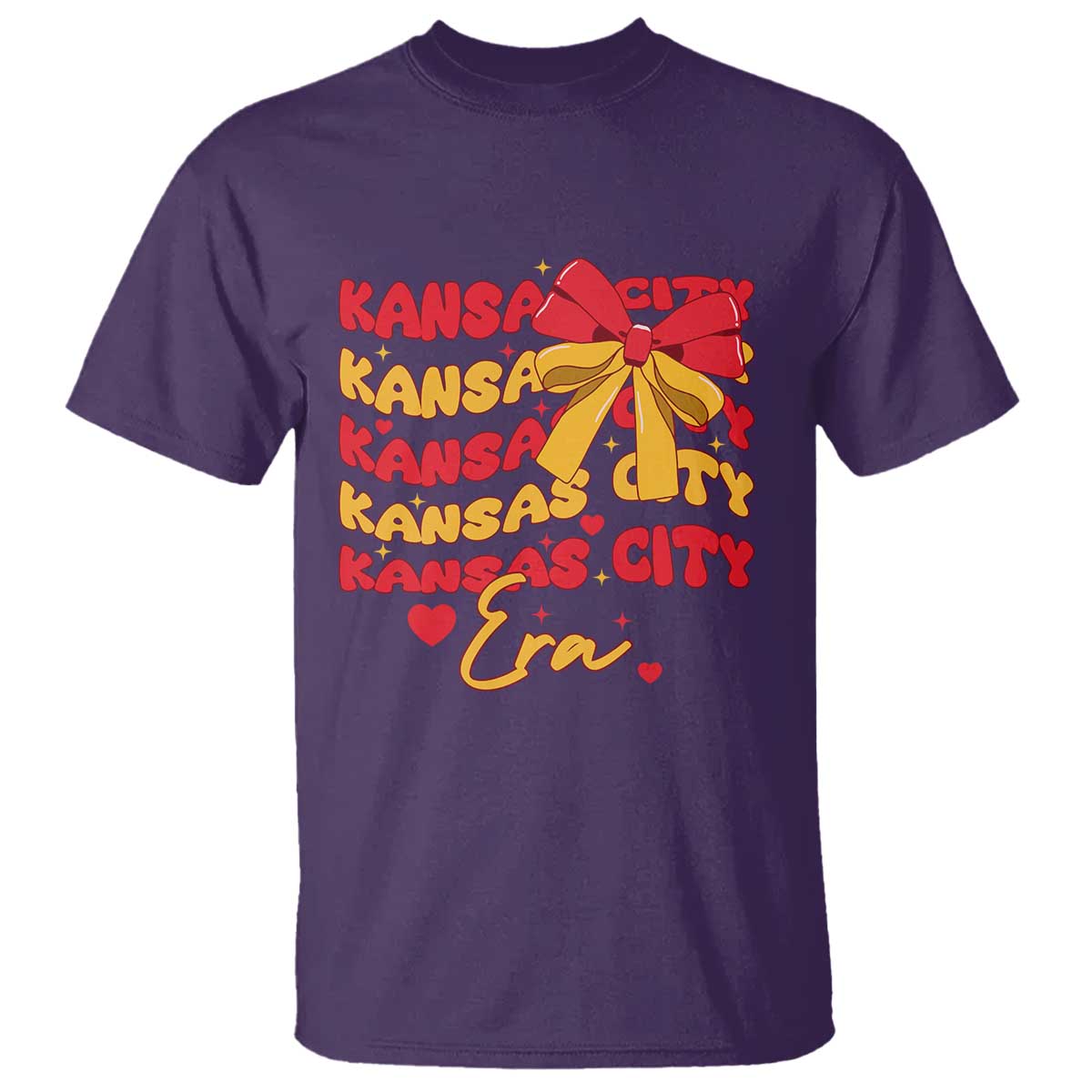Groovy In My Kansas City Era T Shirt Retro Coquette Bow TS02 Purple Print Your Wear