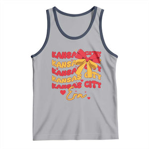 Groovy In My Kansas City Era Tank Top Retro Coquette Bow TS02 Athletic Heather Navy Print Your Wear