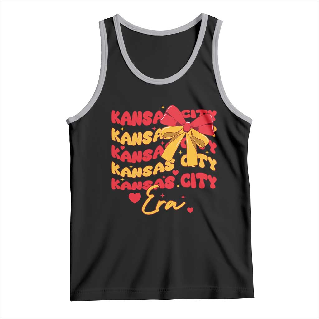 Groovy In My Kansas City Era Tank Top Retro Coquette Bow TS02 Black Athletic Heather Print Your Wear