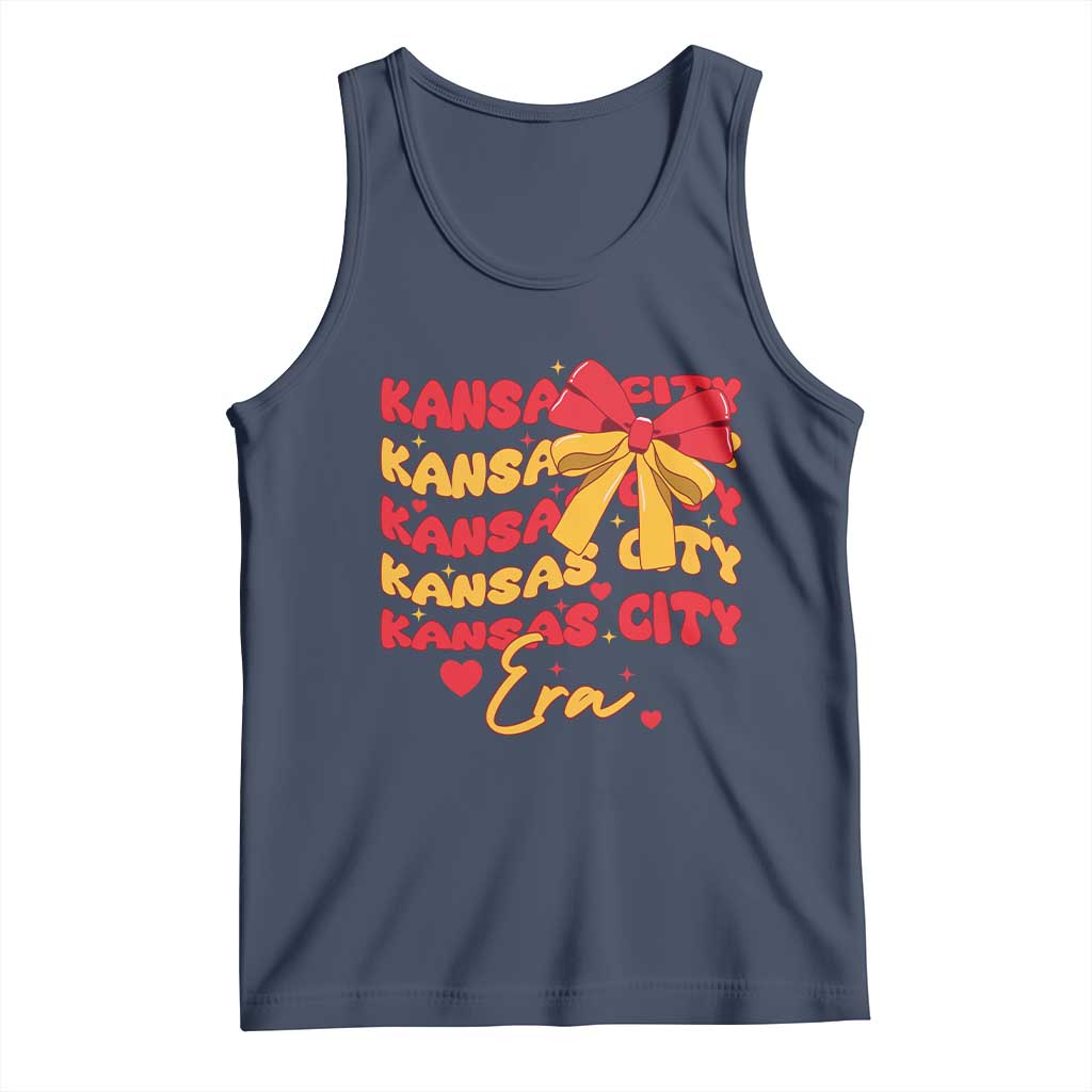 Groovy In My Kansas City Era Tank Top Retro Coquette Bow TS02 Navy Print Your Wear