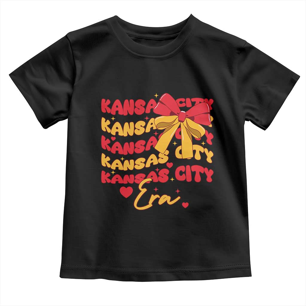 Groovy In My Kansas City Era Toddler T Shirt Retro Coquette Bow TS02 Black Print Your Wear