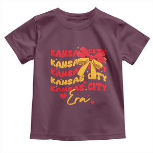 Groovy In My Kansas City Era Toddler T Shirt Retro Coquette Bow TS02 Maroon Print Your Wear