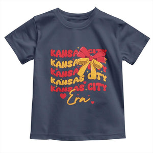 Groovy In My Kansas City Era Toddler T Shirt Retro Coquette Bow TS02 Navy Print Your Wear