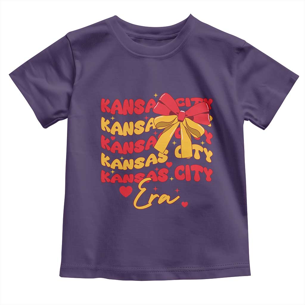 Groovy In My Kansas City Era Toddler T Shirt Retro Coquette Bow TS02 Purple Print Your Wear