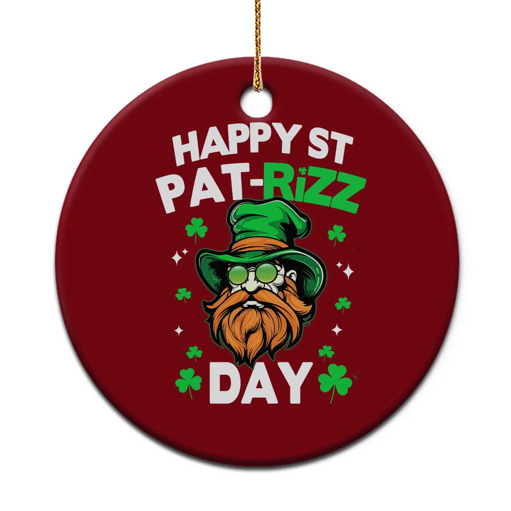 Happy St Pat Rizz Day Ceramic Ornament Funny St. Patrick's Day Leprechaun TS02 1pc Red Print Your Wear