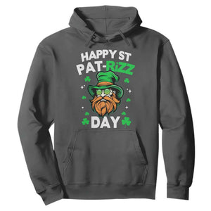 Happy St Pat Rizz Day Hoodie Funny St. Patrick's Day Leprechaun TS02 Dark Heather Print Your Wear