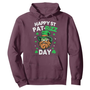 Happy St Pat Rizz Day Hoodie Funny St. Patrick's Day Leprechaun TS02 Maroon Print Your Wear