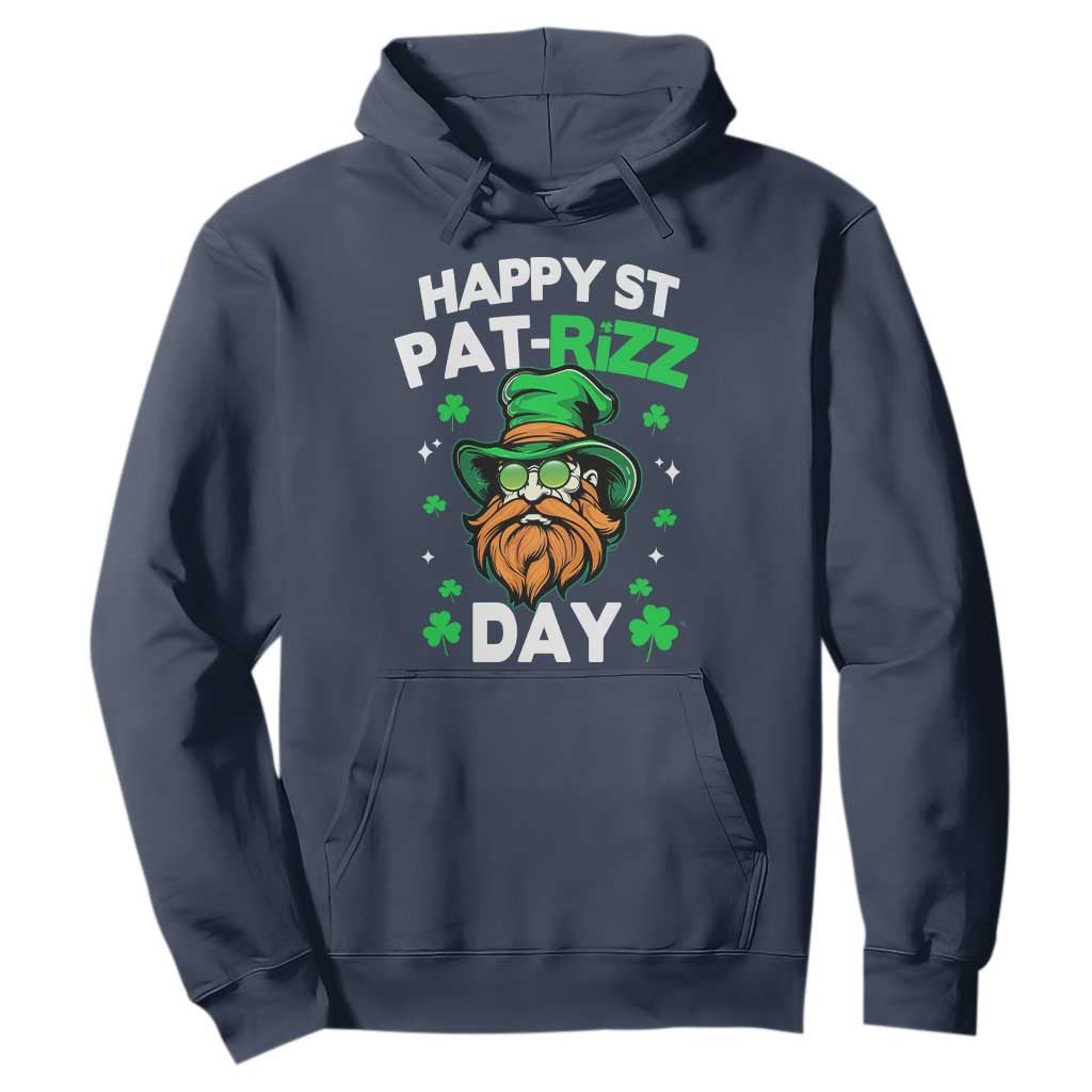 Happy St Pat Rizz Day Hoodie Funny St. Patrick's Day Leprechaun TS02 Navy Print Your Wear