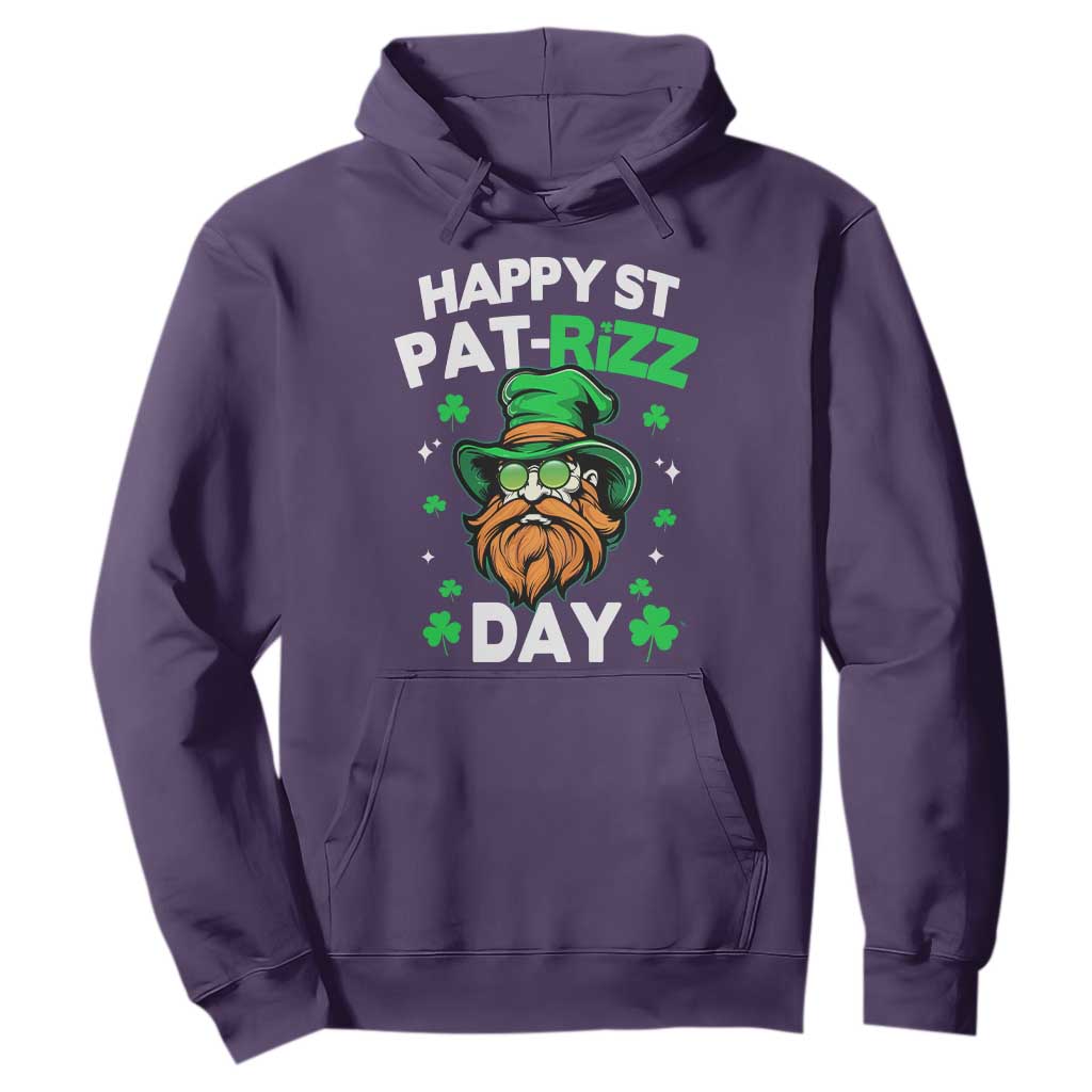 Happy St Pat Rizz Day Hoodie Funny St. Patrick's Day Leprechaun TS02 Purple Print Your Wear