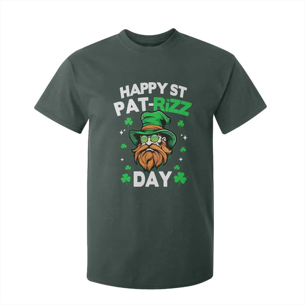 Happy St Pat Rizz Day T Shirt For Kid Funny St. Patrick's Day Leprechaun TS02 Dark Forest Green Print Your Wear