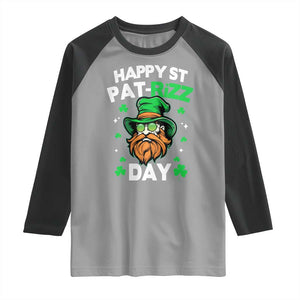 Happy St Pat Rizz Day Raglan Shirt Funny St. Patrick's Day Leprechaun TS02 Sport Gray Black Print Your Wear
