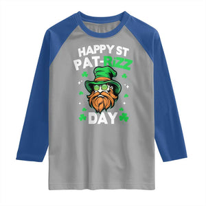Happy St Pat Rizz Day Raglan Shirt Funny St. Patrick's Day Leprechaun TS02 Sport Gray Royal Print Your Wear