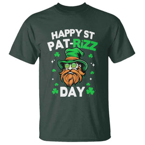 Happy St Pat Rizz Day T Shirt Funny St. Patrick's Day Leprechaun TS02 Dark Forest Green Print Your Wear