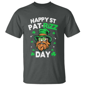 Happy St Pat Rizz Day T Shirt Funny St. Patrick's Day Leprechaun TS02 Dark Heather Print Your Wear