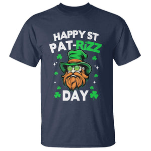 Happy St Pat Rizz Day T Shirt Funny St. Patrick's Day Leprechaun TS02 Navy Print Your Wear