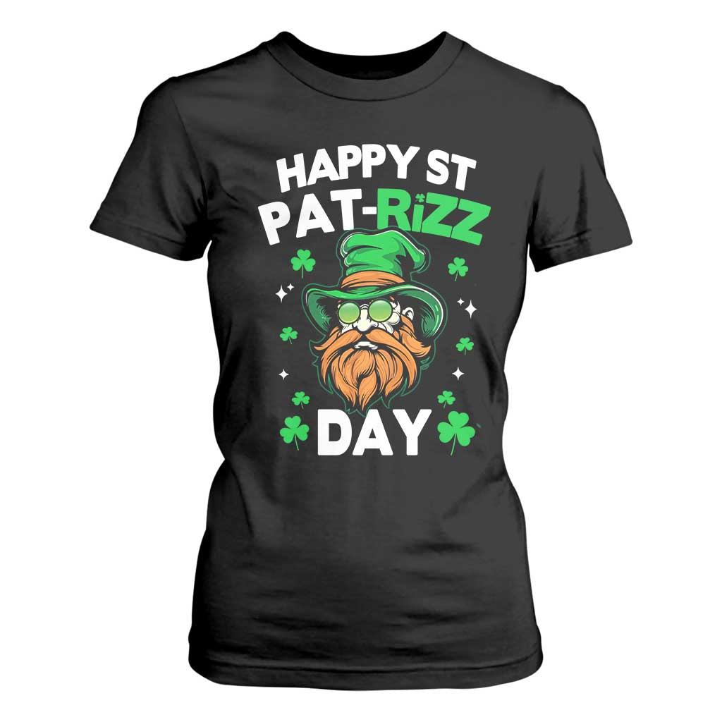Happy St Pat Rizz Day T Shirt For Women Funny St. Patrick's Day Leprechaun TS02 Black Print Your Wear