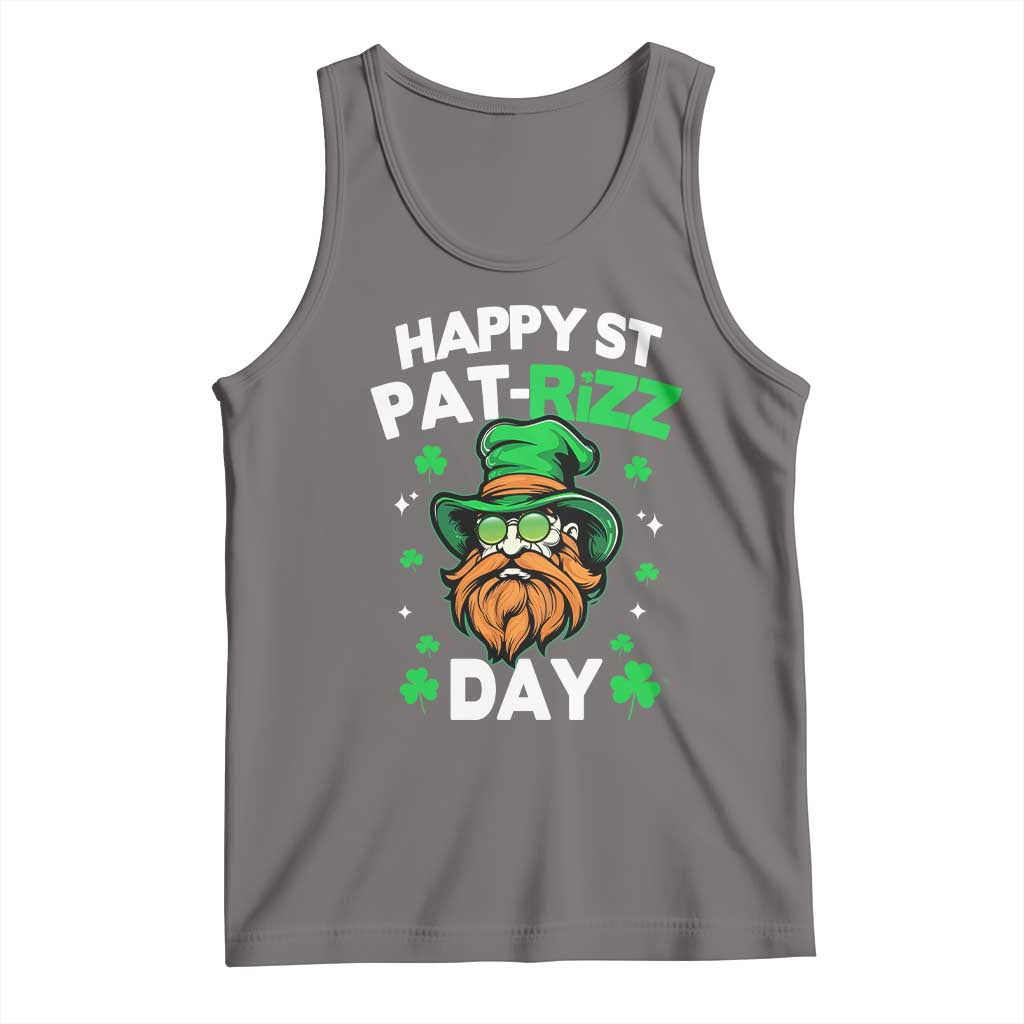 Happy St Pat Rizz Day Tank Top Funny St. Patrick's Day Leprechaun TS02 Deep Heather Print Your Wear