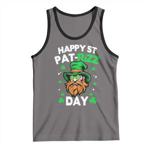 Happy St Pat Rizz Day Tank Top Funny St. Patrick's Day Leprechaun TS02 Deep Heather Black Print Your Wear