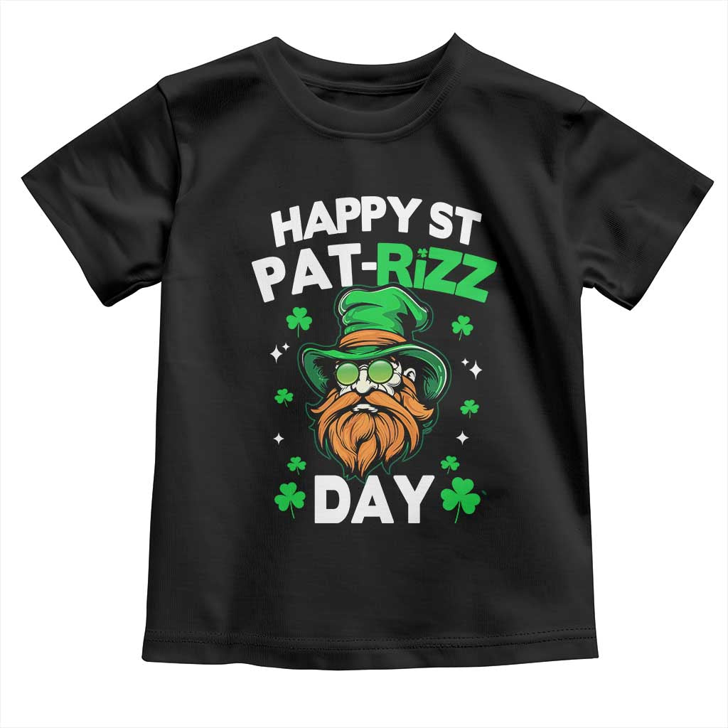 Happy St Pat Rizz Day Toddler T Shirt Funny St. Patrick's Day Leprechaun TS02 Black Print Your Wear