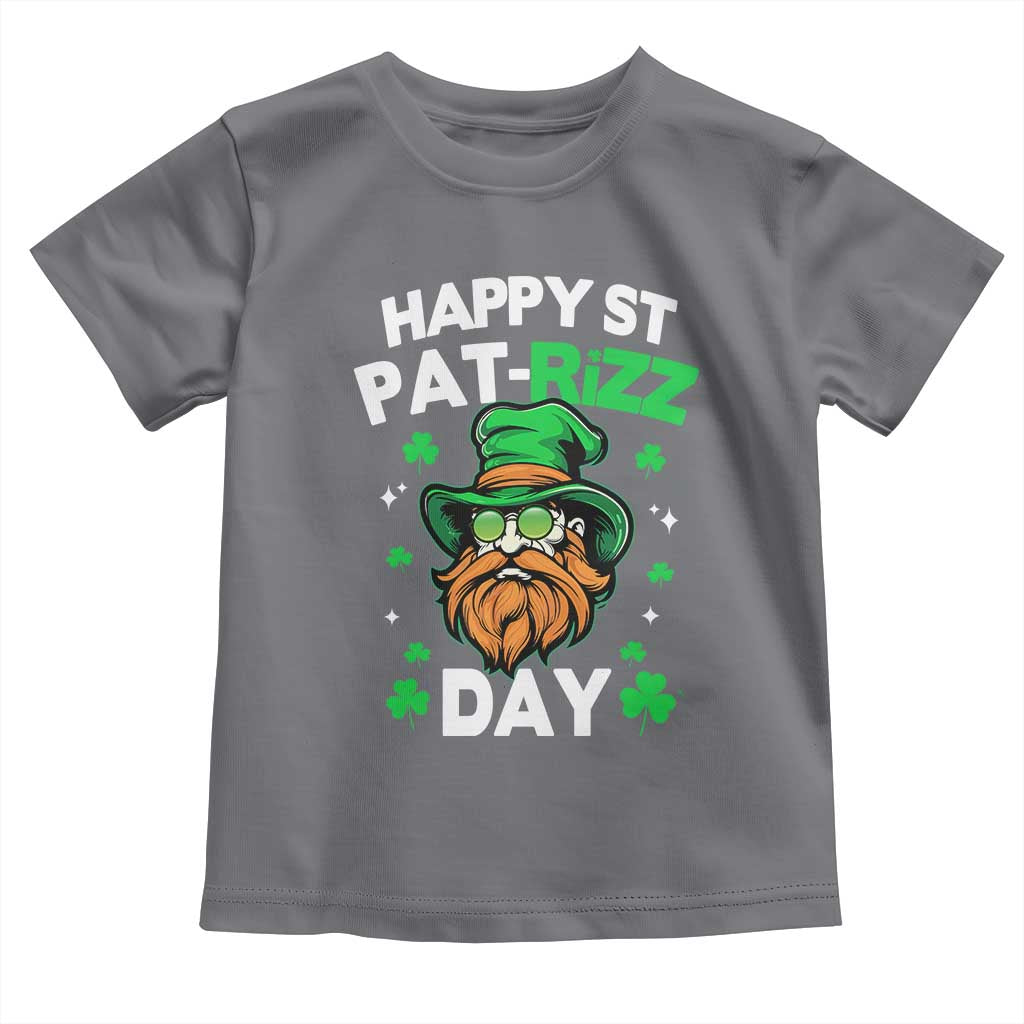 Happy St Pat Rizz Day Toddler T Shirt Funny St. Patrick's Day Leprechaun TS02 Charcoal Print Your Wear