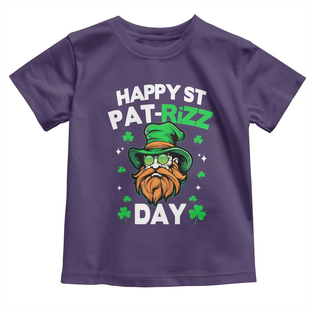 Happy St Pat Rizz Day Toddler T Shirt Funny St. Patrick's Day Leprechaun TS02 Purple Print Your Wear
