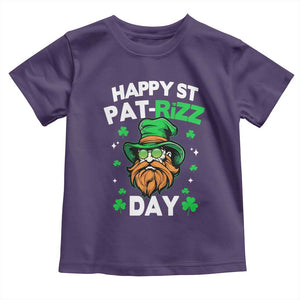 Happy St Pat Rizz Day Toddler T Shirt Funny St. Patrick's Day Leprechaun TS02 Purple Print Your Wear