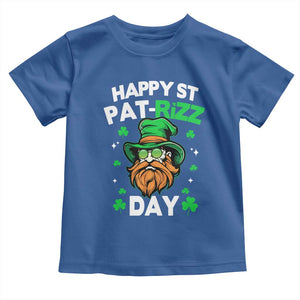 Happy St Pat Rizz Day Toddler T Shirt Funny St. Patrick's Day Leprechaun TS02 Royal Blue Print Your Wear