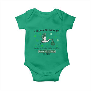 St Patrick's Day Lucky L&D Nurse Baby Onesie Labor And Delivery Shamrock TS02 Irish Green Print Your Wear
