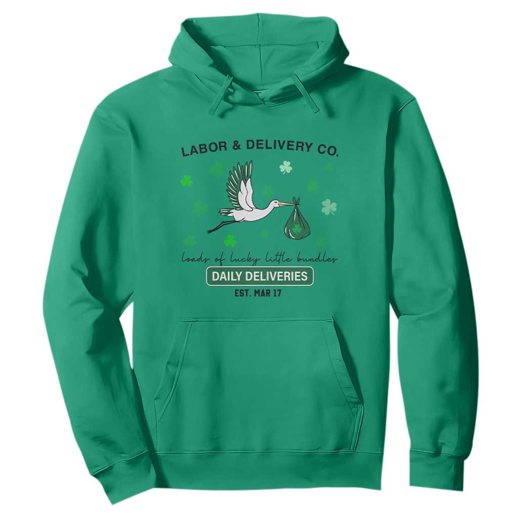 St Patrick's Day Lucky L&D Nurse Hoodie Labor And Delivery Shamrock TS02 Irish Green Print Your Wear