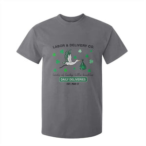 St Patrick's Day Lucky L&D Nurse T Shirt For Kid Labor And Delivery Shamrock TS02 Charcoal Print Your Wear