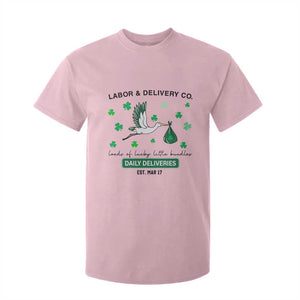 St Patrick's Day Lucky L&D Nurse T Shirt For Kid Labor And Delivery Shamrock TS02 Light Pink Print Your Wear