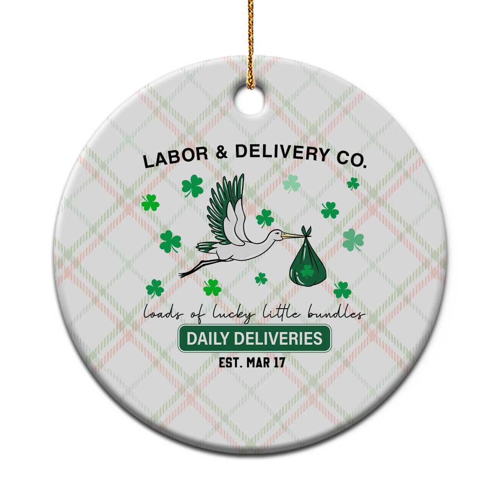 St Patrick's Day Lucky L&D Nurse Ceramic Ornament Labor And Delivery Shamrock TS02 1pc Christmas Plaid Print Your Wear