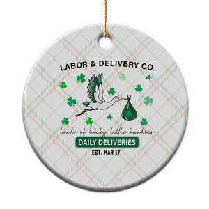 St Patrick's Day Lucky L&D Nurse Ceramic Ornament Labor And Delivery Shamrock TS02 1pc Christmas Plaid Print Your Wear