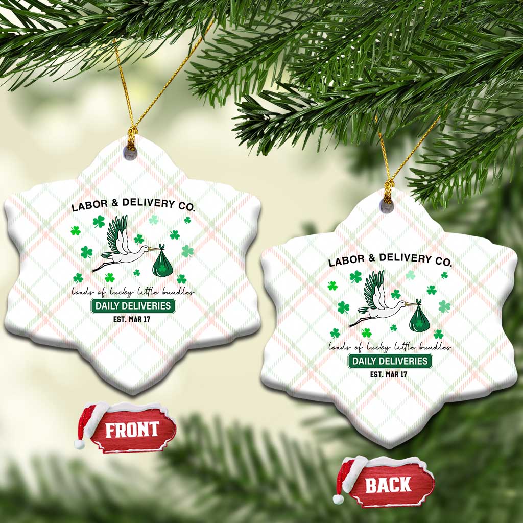 St Patrick's Day Lucky L&D Nurse Ceramic Ornament Labor And Delivery Shamrock TS02 Print Your Wear