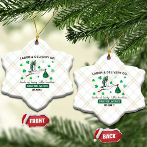 St Patrick's Day Lucky L&D Nurse Ceramic Ornament Labor And Delivery Shamrock TS02 Print Your Wear