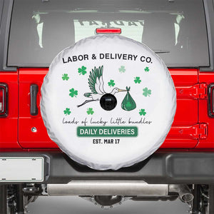 St Patrick's Day Lucky L&D Nurse Spare Tire Cover Labor And Delivery Shamrock TS02 White Print Your Wear