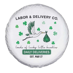 St Patrick's Day Lucky L&D Nurse Spare Tire Cover Labor And Delivery Shamrock TS02 Print Your Wear
