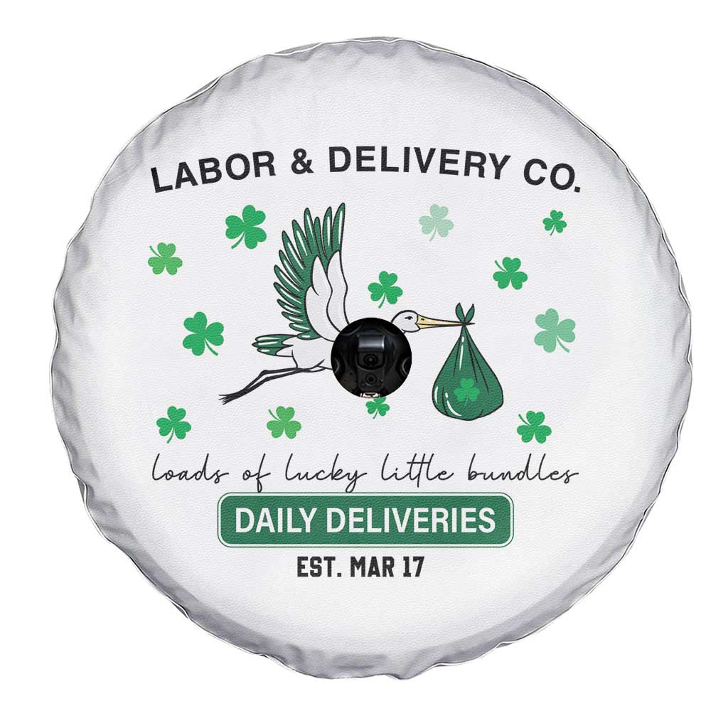 St Patrick's Day Lucky L&D Nurse Spare Tire Cover Labor And Delivery Shamrock TS02 Print Your Wear