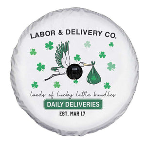 St Patrick's Day Lucky L&D Nurse Spare Tire Cover Labor And Delivery Shamrock TS02 Print Your Wear