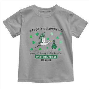 St Patrick's Day Lucky L&D Nurse Toddler T Shirt Labor And Delivery Shamrock TS02 Sport Gray Print Your Wear