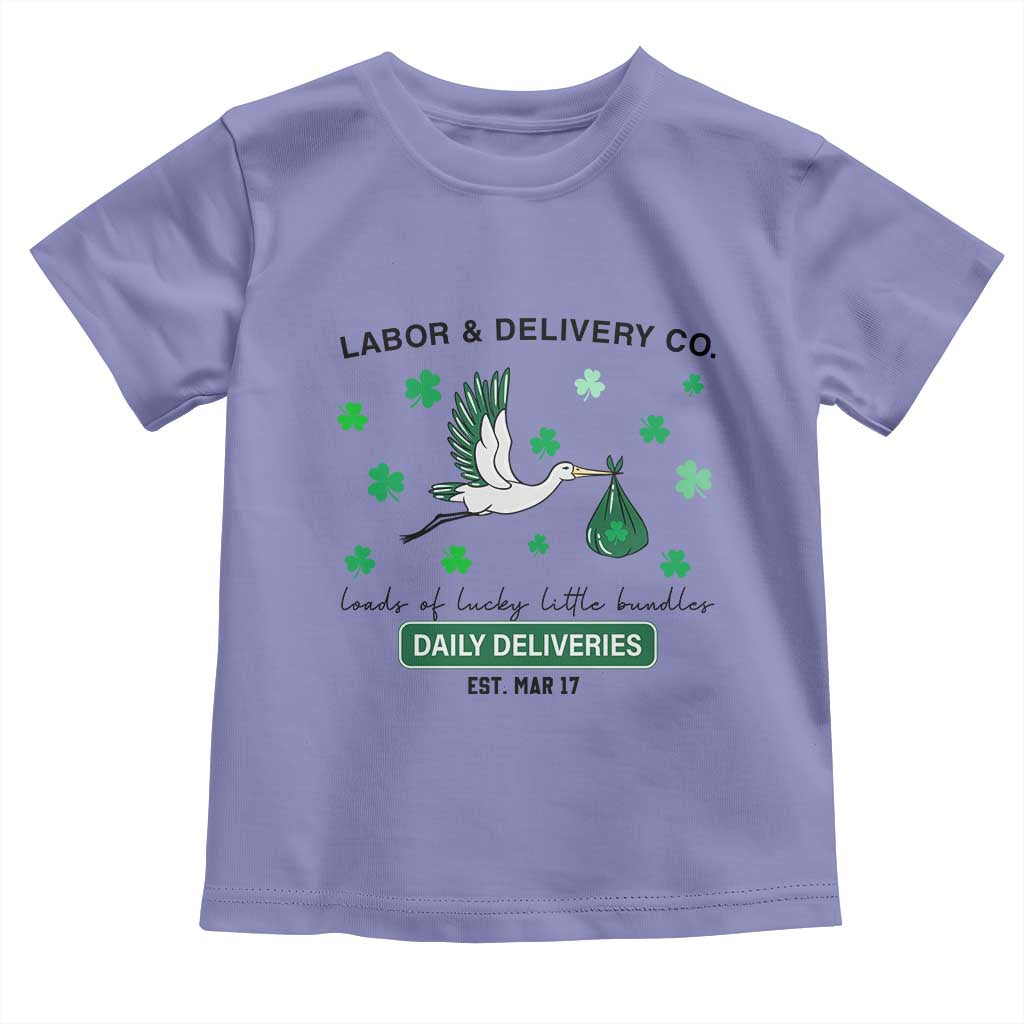 St Patrick's Day Lucky L&D Nurse Toddler T Shirt Labor And Delivery Shamrock TS02 Violet Print Your Wear