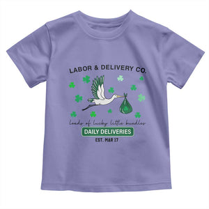 St Patrick's Day Lucky L&D Nurse Toddler T Shirt Labor And Delivery Shamrock TS02 Violet Print Your Wear